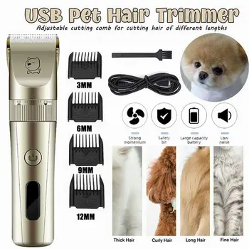 USB Electrice Pet Hair Clipper Remover Profesionale Câine de Companie Parul Tuns Cutter Ingrijire Animale de companie Tunsoare Mașină