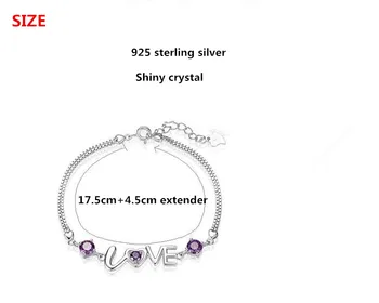 Argint 925 moda romantic dragoste inima doamnelor'bracelets bijuterii nu se estompeze ieftine brățară de femei cadou de ziua de nastere