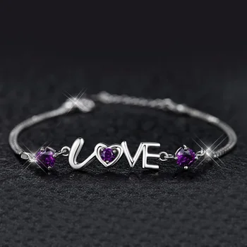 Argint 925 moda romantic dragoste inima doamnelor'bracelets bijuterii nu se estompeze ieftine brățară de femei cadou de ziua de nastere