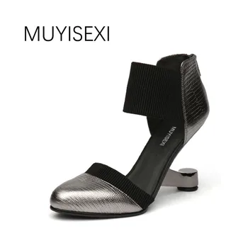 Tocuri Femei Pantofi D'Oray Două Piese Rotund Toe Pantofi de Metal Pantofi de Înaltă Femeie Pompe de Culoare Amestecat HL55 MUYISEXI