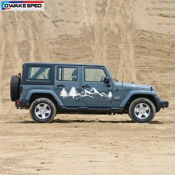 Munte junglă Aventura Off Road Grafic de Vinil Decal Auto Corpul Ușă Laterală Autocolant Auto Pentru Jeep Wrangler Rubicon Sahara 4 usi