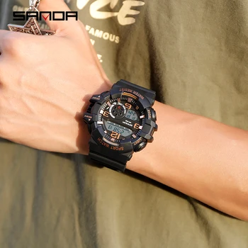 SANDA Brand Ceas Militar Barbati Ceas Digital cu LED G în aer liber Multi-funcția de rezistent la apa 30m Ceasuri Sport relojes hombre