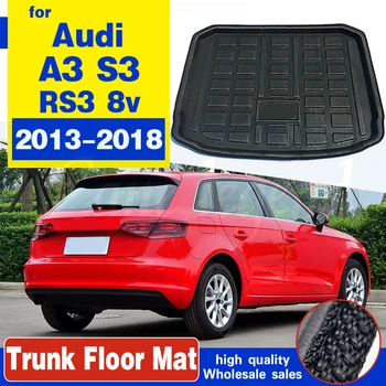 Interioare auto Cargo Liner Boot Tava din Spate, Capacul Portbagajului Mat Mat Covor Podea Kick Pad Pentru Audi A3 S3 RS3 8v 2013 - 2018
