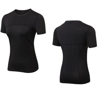 Femei Sport Pro Rulează de Fitness Yoga Stramte T-shirt Sexy ochiurilor de Plasă Respirabil Stretch cu Mâneci Scurte Slim Fitness T-shirt Fete 2020