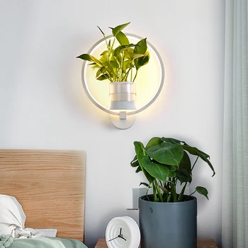 Modern, Simplu Perete Lampă cu LED-uri Creative Living Fundal de Perete Dormitor, Coridor, Balcon Planta Verde Lampă de Perete