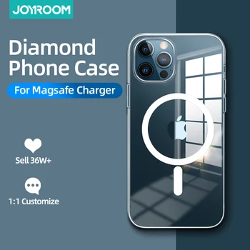 Caz clar de Telefon Pentru iPhone 12 Pro Max 12 Mini Caz Pentru Magsafe de Încărcare fără Fir de Lux Spate Transparent Capac PC Joyroom