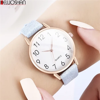 2020 Simplu Rochie de Brand Femei cuarț Ceasuri din Piele de Moda Ceas de mână Pentru Femei Număr de Dial Watch Relogio Reloj bule Ceas
