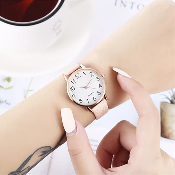 2020 Simplu Rochie de Brand Femei cuarț Ceasuri din Piele de Moda Ceas de mână Pentru Femei Număr de Dial Watch Relogio Reloj bule Ceas