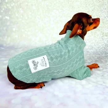 Clasic Solid Catelus Pulover Haine groase de Iarna pentru Caini de talie Mica Costum Chihuahua Haina de Tricotat Croșetat Pânză Jersey