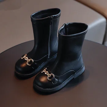 2020 Toamna Iarna Pluș Copii, cizme Fete Baieti Martin Pantofi de Moda din Piele Moale Caldă Copii Cizme Glezna la Genunchi la Mijlocul lunii Vițel