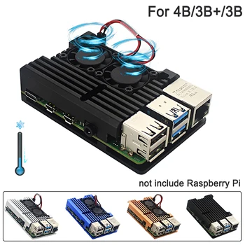 Raspberry Pi 4 4B Caz Cabina de CNC din Aluminiu Capac Radiator de Răcire Ventilator pentru Raspberry Pi 4 Model B