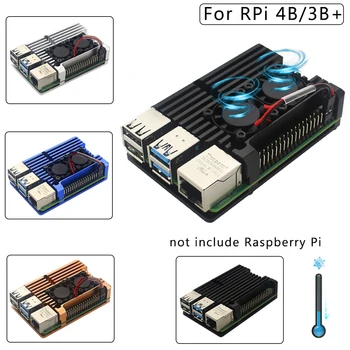 Raspberry Pi 4 4B Caz Cabina de CNC din Aluminiu Capac Radiator de Răcire Ventilator pentru Raspberry Pi 4 Model B