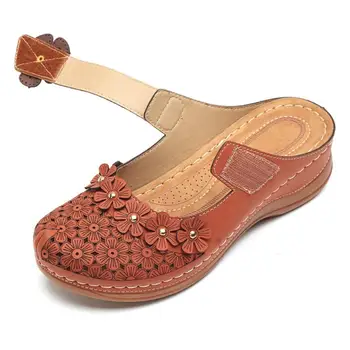 2020 Femei Vara Sandale Vintage din Piele Catarama Casual de Cusut Femei papuci de sex Feminin Doamnelor Platformă Retro Sandalias Plus 35-46