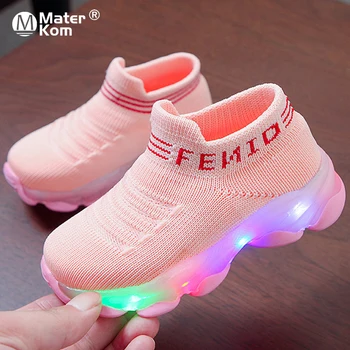Dimensiunea 21-30 Copil a Condus Lumina Pantofi Fete Respirabil Anti-alunecos Pantofi Baieti rezistent la Uzura Adidasi Copii Adidași Luminoase