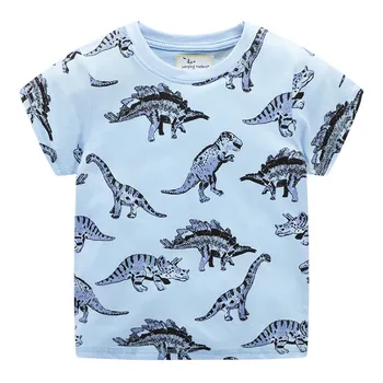 Sărituri de metri Dinozauri Băieți și Fete Tricouri de Vara pentru Copii Haine Copii, Tricouri Bumbac Animale Topuri pentru Baieti T shirt
