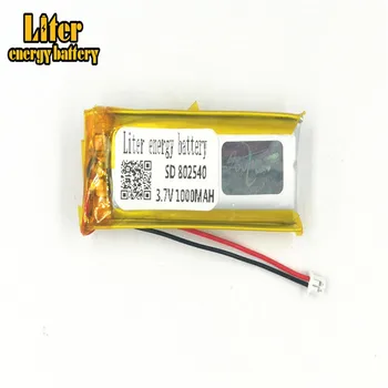 1.25 MM 2pin conector 3.7 V 802540 1000mah Înaltă calitate li-ion polimer baterie pentru MP3 MP4 MP5 jucării mici