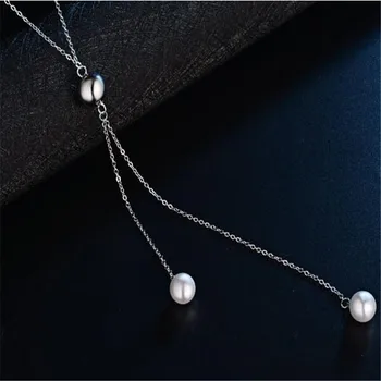 LULU-PORC de Vânzare Fierbinte 925 De Argint Pur Pearl Lanț Pulover Lung Stil coreea Femei Cu Toamna Și Iarna DZ180