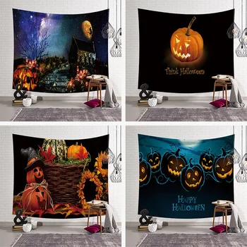 Halloween Tapiserie de Perete de arta de Imprimare Portocaliu meditație Tesatura tapiserie decor patura, Prosop de Plajă 200x150cm Mari de Perete Covor