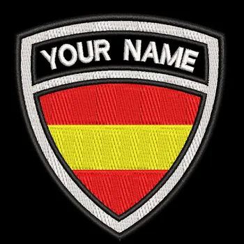 Personalizat Shileld Militar Pavilion Țară Numele patch-uri insigne cu propriul text Spania Franța Italia Olanda
