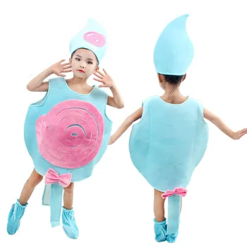 Copii fete Bomboane Lollipop costum Dulce de Ziua Rochie Candy Land Copii Costum salopeta utilaje