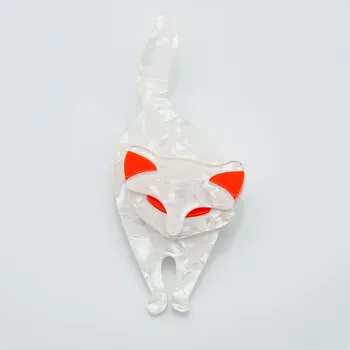 Noul Mari Fox Acrilice Broșe Și Ace Pentru Femei Mari Frumoase Plastic Animale Pisici Pin Rever Feminin Insigne, Brose Bijuterii Cadouri