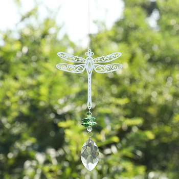 H&D Fereastră Agățat De Cristal Suncatcher Octogon Margele De Metal-Dragonfly Decor Pandantiv Cortina De Nunta De Decorare Cadou
