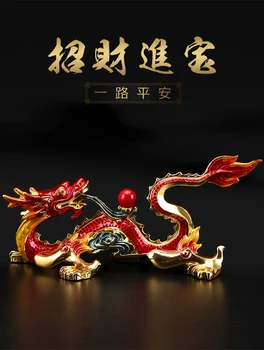 BUNA BIROUL de ACASĂ de Companie MAGAZIN AUTO TOP Eficace Bani de Desen afacere înfloritoare Norocos Royal Dragon FENG SHUI alamă statuie