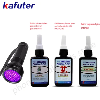 Puternic 50ml Kafuter Lipici UV Întărire Adeziv K - 303 300 51LED Lanterna UV Uscare UV Adeziv Cristal de Sticlă și Metal de Lipire