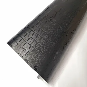 50*200cm Negru din Piele de Crocodil de Cereale cu Textura de Vinil Masina Folie Autocolant Decal Film Adeziv Autocolant Auto de Interior Styling cu Acoperire
