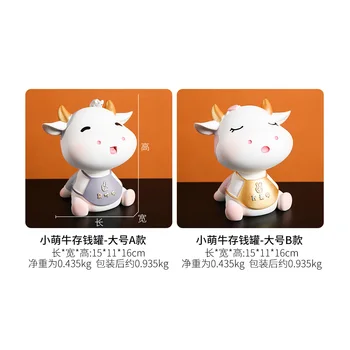 Vaca pusculita Decor Decor Masina Creative Rășină Model Animal Accesorii pentru Decor Dormitor Studiu Desktop Decor cadouri