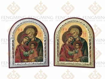 Pot personalizate de moda religioase cadouri arta greacă icoane bizantine vânzare sfânta familie catolică imagine de cadru de metal pe plastic