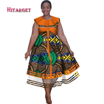 2020 din Africa de Imprimare Rochii pentru Femei Zburli Gât Lung Maxi Rochii Dashiki Plus Dimensiune 5XL Femei Africane Ankara Rochii WY5289