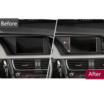 Fibra de Carbon Auto Interior Consola GPS Navigatie NBT Ecran Acoperire Cadru Trim Accesorii Pentru Audi A4 B8 A5 09-16 styling Auto