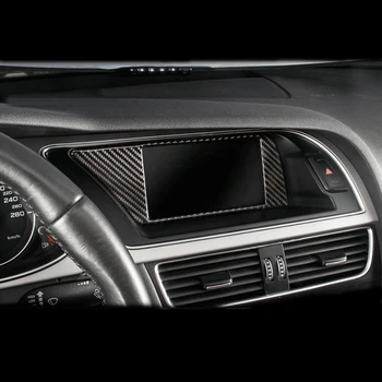 Fibra de Carbon Auto Interior Consola GPS Navigatie NBT Ecran Acoperire Cadru Trim Accesorii Pentru Audi A4 B8 A5 09-16 styling Auto