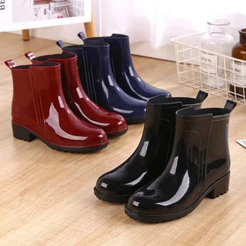 Cizme de ploaie Impermeabil Pantofi Femei Apă de Cauciuc Dantelă Sus Cizme Martin Cusut Solid Plat cu Pantofi Cizme Femei 789
