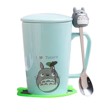 OUSSIRRO Drăguț Totoro Creative Cani Ceramice Ceașcă de Ceai Ceașcă de Cafea cu Lapte Cupa Cartoon Pisoi / Totoro Biroul de Acasă de Cana de Suc de Fructe
