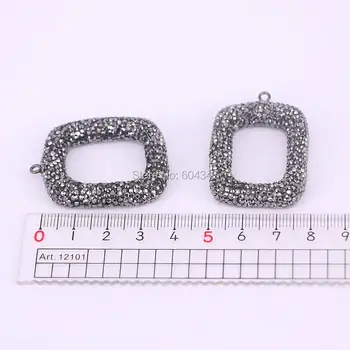 5PCS Zyunz Dreptunghi deschide cristal stras pandantiv pentru a face bijuterii