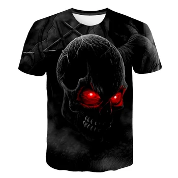 Copii Skull T Shirt Amuzant Punk Rock Haine Militare 3d de Imprimare T-shirt Hip Hop băieți și fete, Îmbrăcăminte de Vară Streetwear
