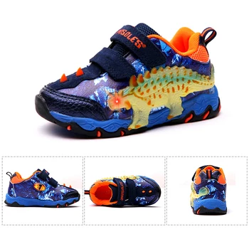 2020 Cald Iarna Baieti Adidasi Dinozaur 3D LED Copii Pantofi de Piele Anti-Alunecos Copii Formatori Aprinde Sport Copii încălțăminte