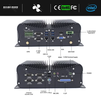 Industriale ITX Rugged Mini PC Intel i7 8550U 10510U i5 8250U Portul GPIO Larga de Presiune 36V Calculator LPT port RS232 485 Port COM