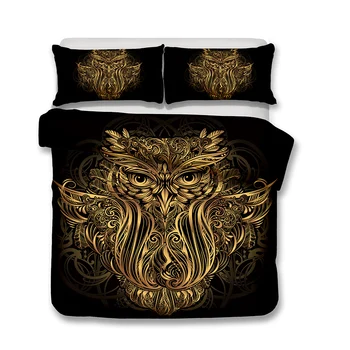Bufnita vultur capra set de lenjerie de pat 3d pentru copii carpetă acopere set lenjerie de pat single regina king lenjerie de pat pat set de desene animate cuvertura animal pat