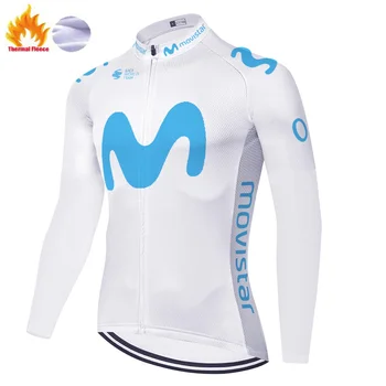 2020 maillot cyclisme homme movistar ciclism jersey cu maneca lunga iarna thermal fleece Biciclete Biciclete Tricou jersey ciclismo hombre
