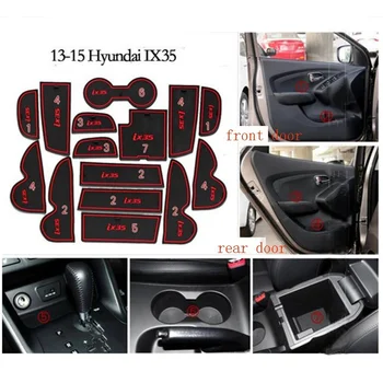 15 pc-uri Auto-Styling Anti Alunecare autocolante Auto Usi de Interior Groove Cupa Poarta Slot Saltea Pad Pentru Hyundai IX35 2013-GPS Titular