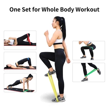 5 culori Yoga Rezistenta Benzi de Cauciuc de Interior, Echipamente de Fitness 0,35 mm-1.3 mm Pilates Sport în aer liber de Antrenament de Formare Benzi Elastice
