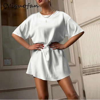 Miguofan maxi rochie camasa solid casual plus dimensiunea rochie mini de vara doamnelor moda rochii scurte vestiti donna imobiliare 2020 halat