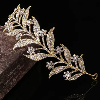 Frunze Stil Coroana De Mireasa Mireasa Tiara Printesa Bijuterii Femei De Lux Regina Decor