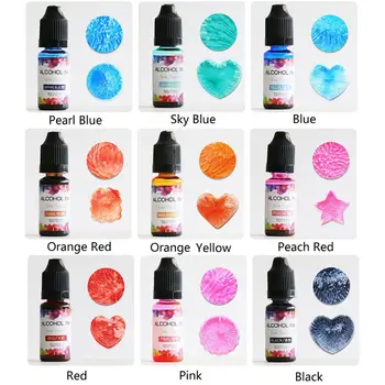 24 de Culori 10ML Arta de Cerneală Alcool Rasina de Pigment Kit de Rășină Lichidă Colorant Vopsea de Cerneală de Difuzie UV Rășină Epoxidică a Face Bijuterii