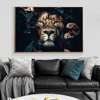 Animale Postere de Arta Tigru Lei Junglă Arta de Perete Pictura Panza Printuri Acasă Imagini de Perete pentru Camera de zi Acasă Cuadros Decor