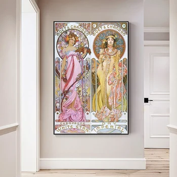 Alphonse Mucha Ilustrare Epocă Panza, Postere Si Printuri Decorative Art Nouveau Tablouri Canvas Wall Art Piuctures Cuadros