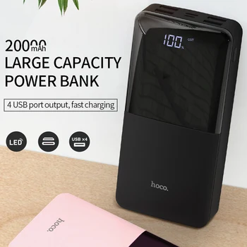 HOCO Power Bank 20000mAh Universal Powerbank Extern Portabil Încărcător de Baterie Pentru iPhone X XS XR 8 Xiaomi 8 Dual USB de unde această putere Banca